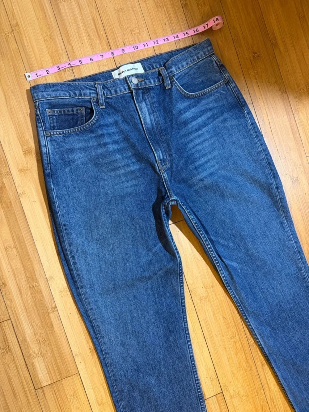 Reformation Dark Blue Cropped Ankle Jeans - Picture 11 of 15